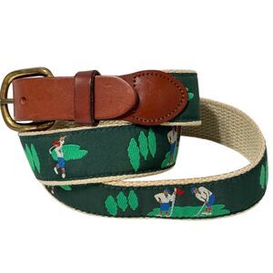 Leather Man 38 Ltd Golf Belt Canvas & Leather Hand Made Essex CT Swing Putting